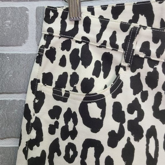 See By Chloe Animal Print Mid Rise Cropped Straight Jeans Size 40 - Picture 5 of 10